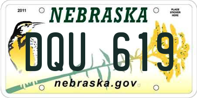 NE license plate DQU619