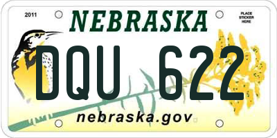 NE license plate DQU622