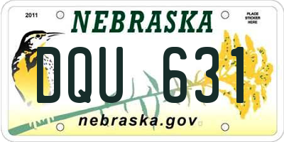 NE license plate DQU631
