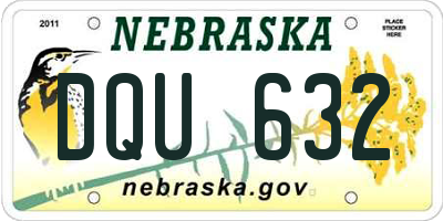 NE license plate DQU632