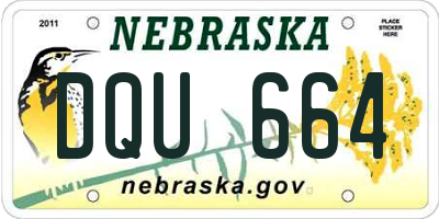 NE license plate DQU664