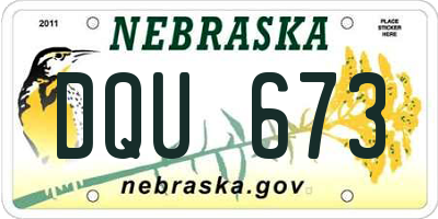 NE license plate DQU673