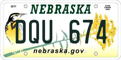 NE license plate DQU674