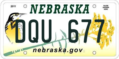 NE license plate DQU677