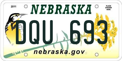 NE license plate DQU693