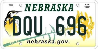 NE license plate DQU696