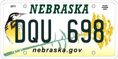 NE license plate DQU698