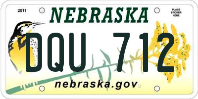NE license plate DQU712