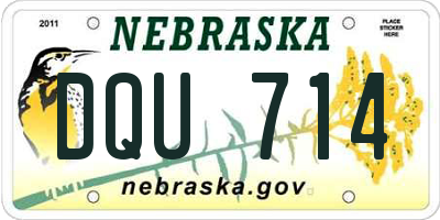NE license plate DQU714