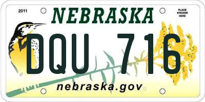 NE license plate DQU716