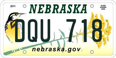 NE license plate DQU718