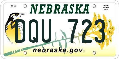NE license plate DQU723