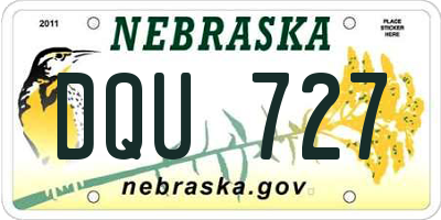 NE license plate DQU727