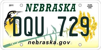 NE license plate DQU729