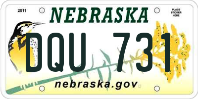 NE license plate DQU731