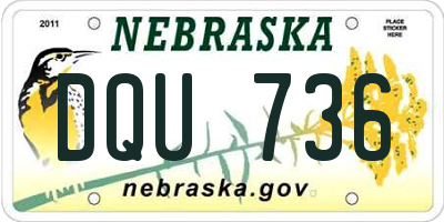 NE license plate DQU736