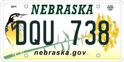 NE license plate DQU738