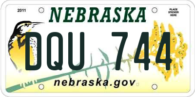 NE license plate DQU744