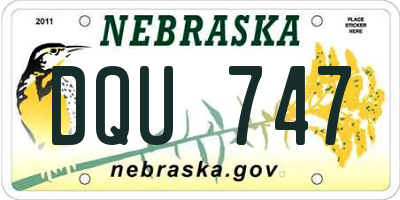 NE license plate DQU747