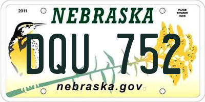 NE license plate DQU752