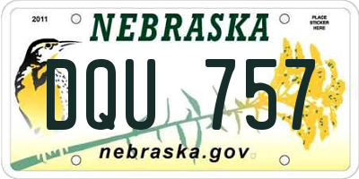 NE license plate DQU757