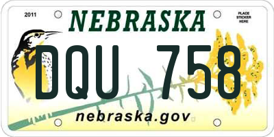 NE license plate DQU758