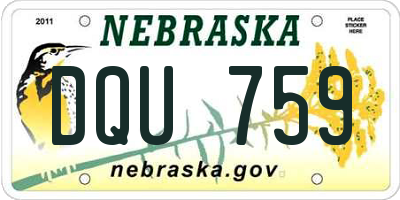 NE license plate DQU759