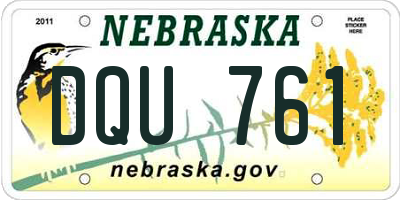 NE license plate DQU761