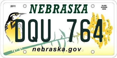 NE license plate DQU764