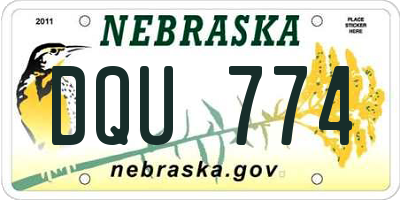 NE license plate DQU774