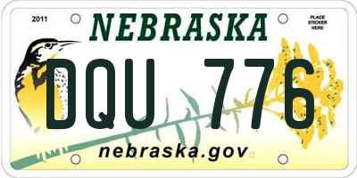 NE license plate DQU776