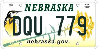 NE license plate DQU779