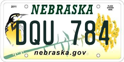 NE license plate DQU784