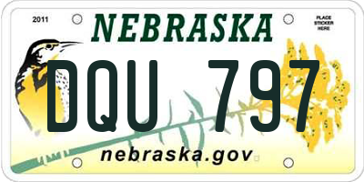 NE license plate DQU797