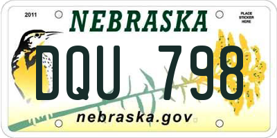 NE license plate DQU798