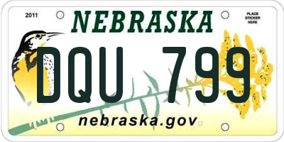 NE license plate DQU799