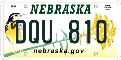 NE license plate DQU810