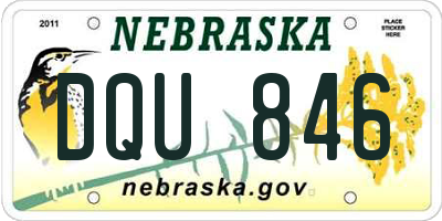 NE license plate DQU846