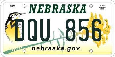 NE license plate DQU856