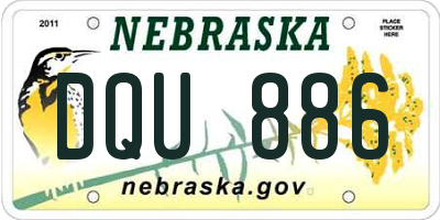 NE license plate DQU886