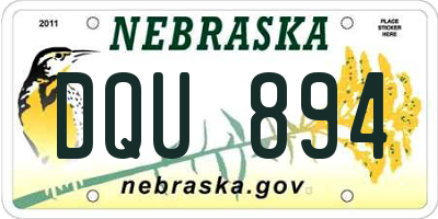 NE license plate DQU894