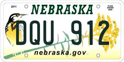 NE license plate DQU912