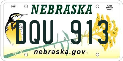 NE license plate DQU913