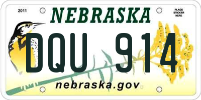 NE license plate DQU914