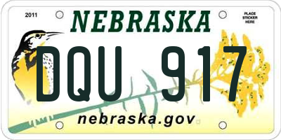 NE license plate DQU917