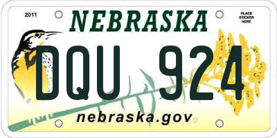 NE license plate DQU924