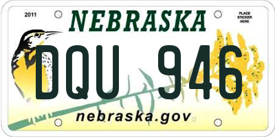 NE license plate DQU946