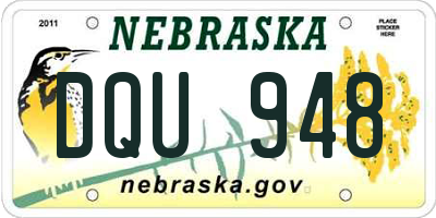 NE license plate DQU948