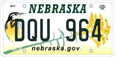 NE license plate DQU964