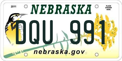 NE license plate DQU991